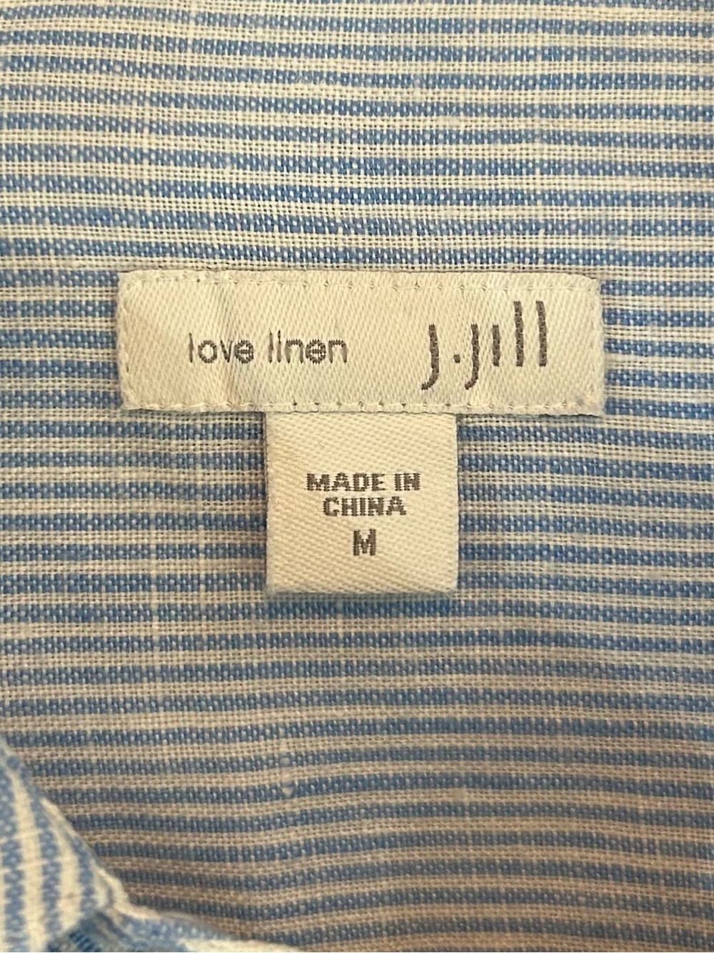 J.Jill Love Linen Women's Pin Stripe 1/2 Button Tunic/ Shirt Coastal Size M - Picture 5 of 5